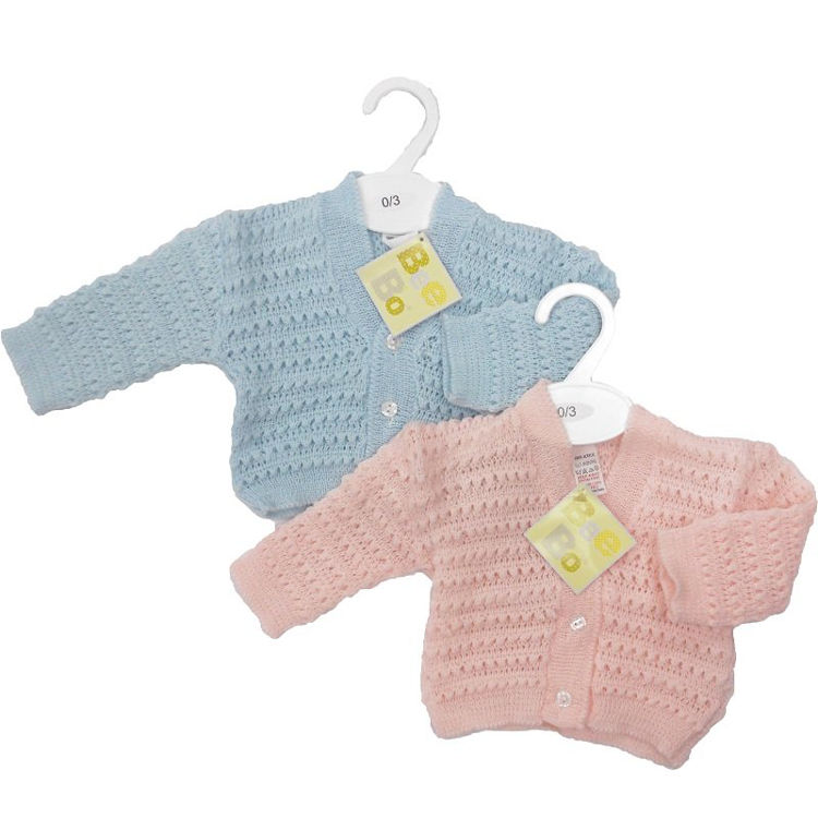 Picture of C2-B03: BABY BLUE KNITTED CARDIGAN (0-6 MONTHS)